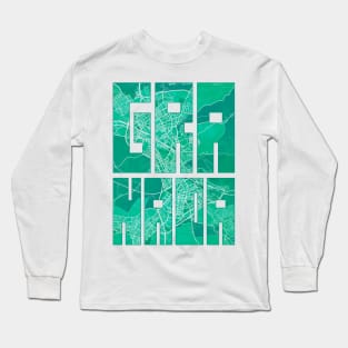 Granada, Spain City Map Typography - Watercolor Long Sleeve T-Shirt
